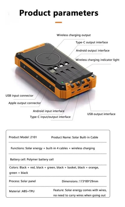 POWER BANK SOLAR - 20.000 mAh